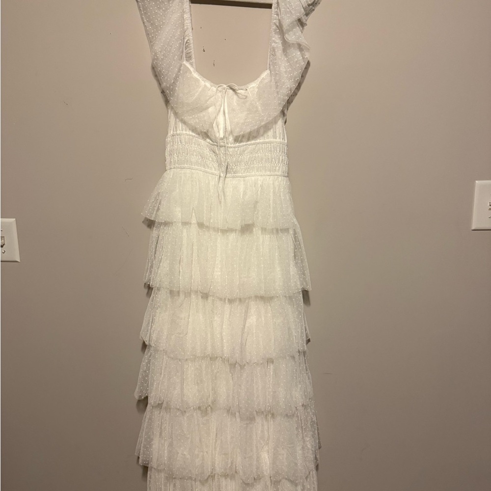 Petal and Pup White Tiered Dress